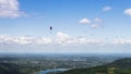 Paraglider in the sky. view from the top of ÃÂ»ar in the Beskid MaÃây